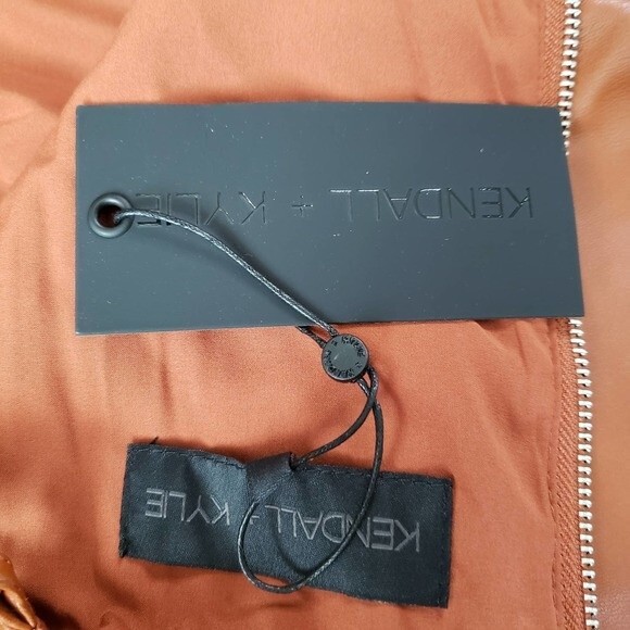 Kendall & Kylie Shired Bust Cup Mini Dress Cognac Faux Leather - NWT - Sz 3x - Picture 8 of 15